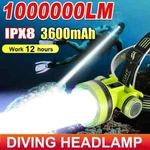 Led Diving Flashlight Lantern Waterproof Underwater Scuba Torch-head Rechargrabl. Fixed Price $17.22.
