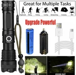 Led Zoom Flashlight Rechargeable Usb 18650 Battery Aluminum Handheld Wrist Strap. Fixed Price $45.99.
