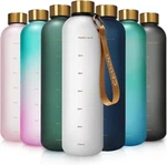 Opard 32OZ Motivational Water Bottle With Time Marker To Drink, Reusable Plastic. Fixed Price $25.00.