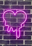 Melting Heart Purple Flex Led 14"X13" Neon Sign Light Lamp Room Wall Decor Night. Fixed Price $64.99.