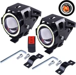 Motorcycle Led Fog Lights U7 Spotlight With High Low Strobe Beam Halo Rings Whit. Fixed Price $39.47.