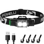 Foxelli Ultra Bright Rechargeable Headlamp 18650 Battery, IPX7 Black. Fixed Price $36.25.