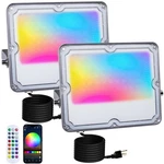Meekbos Rgb Led Flood Lights Outdoor,color CHANGING,30W 30W(2 Pack), Gray. Fixed Price $31.64.