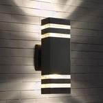 Tewei Pack 12IN Square Up And Down Outdoor Wall Lights, Modern Black Exterior. Fixed Price $37.49.