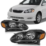 Scitoo Pair Headlights Assembly For 2003-208 Toyota Corolla 1.8L Black Amber. Fixed Price $82.99.