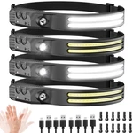Beccason 4PCS Led Headlamp Rechargeable - 230 Cob Super Bright Lights F.... Fixed Price $50.20.