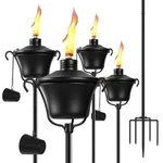4 Pack Outdoor Garden Torch, 15 Oz Citronella Torches, 58 Inch 5-PRON.... Fixed Price $56.37.