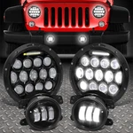 Nuvision Led Drl For 07-18 Jeep Wrangler Bug Eye Projector Headlights+fog Lamps. Fixed Price $71.49.