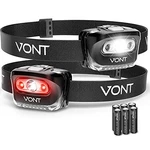 Vont Led Headlamp Batteries Included, 2 Pack IPX5 Waterproof - Black. Fixed Price $25.65.