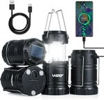 Wsky Solar Camping Lantern 4-PACK Rechargeable Led Lights, Magnetic Base & Fol. Fixed Price $51.37.