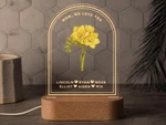 Personalized Birth Month Flower Acrylic Night Light, Boho Led. Fixed Price $24.99.