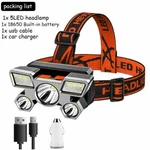 Usb Rechargeable Built-in Battery 5 Led Strong Headlight Super Bright Head-mount. Fixed Price $36.99.