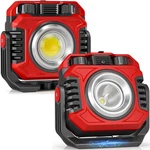 Samyoung 2-PACK 2400LM Magnetic Rechargeable Work Light, Dual-sided Led Red. Fixed Price $50.05.