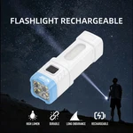 Smiling Shark Rechargeable Led Flashlight, High Lumen, 4 Modes, Black. Fixed Price $14.00.