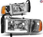 Dna Motoring HL-LB-DR944-CH-AM Chrome Amber Headlights With Led Drl Compatible. Fixed Price $184.55.
