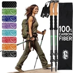 100% Carbon Fiber Trekking Poles By Usa Brand - Cork Grip, 3K Black. Fixed Price $109.84.