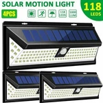 4PCS Litom 118 Led Solar Lamp Pir Motion Sensor Wall Light Waterproof Garden. Fixed Price $72.18.