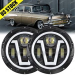 Black 2PC 7" Round Led Headlights W/ Turn Signal For Old-smobile Cutlass Supreme. Fixed Price $52.98.