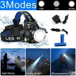 Brightest 9900000LM Powerful Zoom Headlight Rechargeable Led Headlamp Flashlight. Fixed Price $11.99.