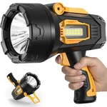 Lbe Rechargeable Spotlight, Super Bright 90,000 Lumens Led Flashlight Orange. Fixed Price $54.29.