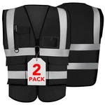 2-PACK Reflective Safety Vests With Pockets,hi Viz Zipper Front Vest,h.... Fixed Price $16.07.