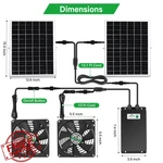 Blessny 5.5" Solar Fan Kit 2 Weatherproofed 50W Chicken Coop Greenhouse Shed. Fixed Price $129.99.