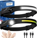 Rechargeable Led Headlamp 2-PACK 500 Lumens, Waterproof, Wide 230 Beam, Us. Fixed Price $36.61.