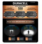 Duracell, 3 Pack - 550 Lumens Led Broadview Headlamp IPX8 9 Light Modes. Fixed Price $34.00.