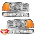 Torchbeam Headlights For Gmc Sierra 1500 Yukon 1999-2007 Chrome. Fixed Price $103.98.