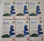 Lot Of 6 Boxes Ge 100 Led Mini Christmas Lights Energysmart Warm White Green. Fixed Price $47.99.