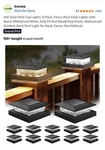 Icerona Solar Post Cap Lights 12 Pack Waterproof Led Outdoor Black White. Fixed Price $40.01.