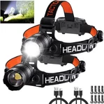 Rufykiri Rechargeable Led Headlamp 2-PACK, Adjustable Waterproof For Camping. Fixed Price $28.52.