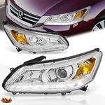 For 13-15 Honda Accord Projector Headlight W/led Drl Chrome Housing Amber Corner. Fixed Price $180.11.