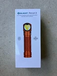 Olight Perun Orange Headlamp 3000 Lumens Rechargeable Flashlight Sealed. Fixed Price $180.00.