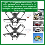 Ultra Bright 180W Led Shop Lights - 5+1 Deformable Panels Optimal Coverage. Fixed Price $43.99.