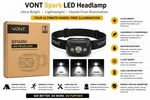 Vont Spark Led Headlamp Ultra Bright Hands Free Flashlight 3 Modes. Fixed Price $13.99.