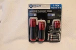 Tech Led Aluminum Flashlights 3 Pack With Batteries Stocking Stuffer Nip!!. Fixed Price $9.99.