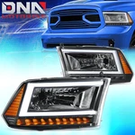 For 2009-2024 Ram 1500 Black/amber C-led Drl Sequential Signal Headlights. Fixed Price $134.39.