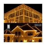 Toodour Icicle Christmas Lights, 100FT 1224 Led 8 Modes String .... Fixed Price $131.09.