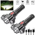 2PACK Super Bright 3-LED Rechargeable Tactical Flashlights Work. Fixed Price $19.79.