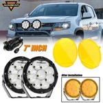 Auxbeam 2X 7" Round Work Spot Led Ditch Lamp Headlight+amber Cover. Fixed Price $112.99.