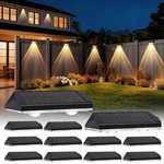 Audles Solar Fence Lights Outdoor, 3 Modes Warm/neutral/cool White Powered For. Fixed Price $73.14.
