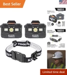 Klein-compatible 300 Lumen Headlamp Set: 2 Rechargeable Lights With Straps. Fixed Price $45.89.