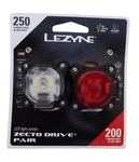 Lezyne Zecto Drive 250+ / 200+ Headlight And Taillight Set, Black. Fixed Price $74.95.