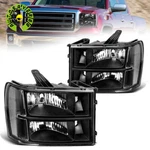 For 2007-2013 Gmc Sierra 1500 2500HD 3500HD Black Housing Headlights Headlamps. Fixed Price $83.69.