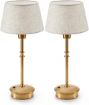 Dimmable Cordless Lamps Set Of 2 - Portable Beige Accent Lights. Fixed Price $90.99.