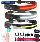 Sevenka 3 Rechargeable Headlamps With Red Light, Led Flashlight Ca. Fixed Price $43.39.