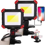 Led Rechargeable Work Light With Clamp, 2PACK 2100LM Cob Magnetic Clip On Red. Fixed Price $61.35.