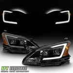 Black Smoke Led Tube Projector Headlamps For 2013-2015 Sentra Headlights. Fixed Price $215.99.