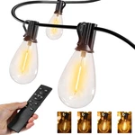 S11 50FT Outdoor String Lights With Remote, 3 Modes Dimmable Timers Waterproof C. Fixed Price $40.99.
